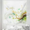 thumbnail image 1 of Floral Tapestry, Abstract Modern Flowers Ivy Leaves Buds Blossoms Wavy Lines Print, Fabric Wall Hanging Decor for Bedroom Living Room Dorm, 5 Sizes, Earth Yellow Burgundy, by Ambesonne, 1 of 1