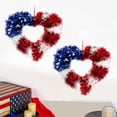 thumbnail image 4 of ZPWSHI 250th Anniversary Heart Wreath, Flag Heart-Shaped Wreaths for Front Door, Patriotic Brave Wreath, Red White & Blue Flag Wreaths, Decor for 4th of July, Independence Day & Veterans Day, 4 of 7