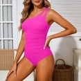 thumbnail image 2 of Enjoytime Bathing Suit for Women Tummy Control One Piece Swimsuit One Shoulder Sporty Adjustable Modest Swimwear, 2 of 5