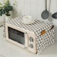 thumbnail image 3 of Microwave Oven Cover Dust Oil Proof Cloth with Storage Pockets Cotton Linen Kitc, 3 of 5