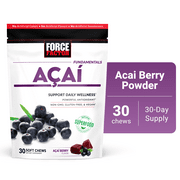 Force Factor Acai Berry Superfood Soft Chews, Antioxidant Support Supplement, 30 Soft Chews