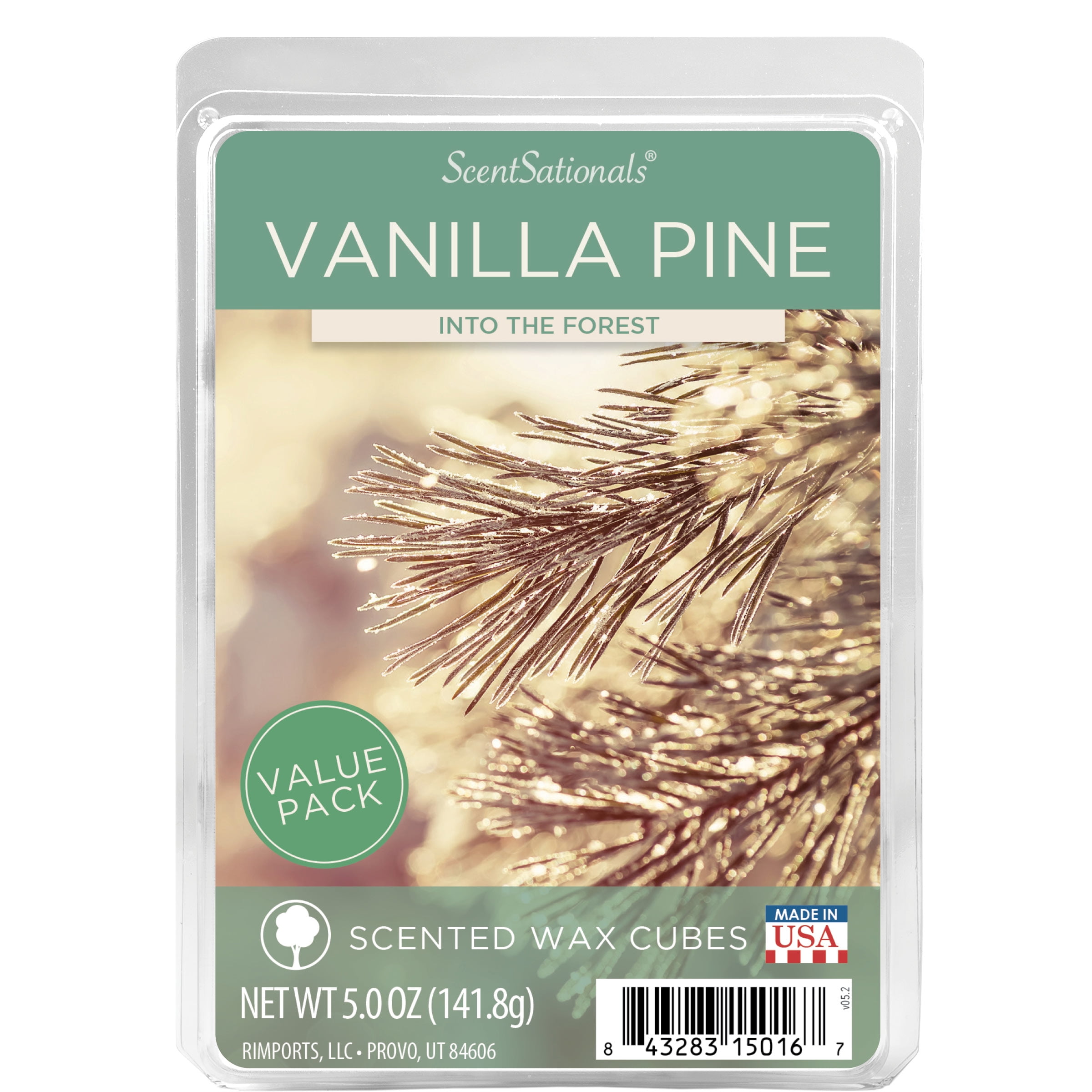 (2 pack) Vanilla Pine Scented Wax Melts, ScentSationals, 5 oz
