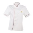 thumbnail image 2 of Destyer Rouge Hommes Femmes Chef Uniforme à Simple Poitrine Cuisinier Manteau Manches Courtes Style Durable A 1Set, 2 of 6