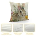 thumbnail image 4 of PHYHOO  Easter Floral Garland Bunny Throw Pillow Cover, Spring Rabbit Holiday Cushion Case Decoration for Sofa Couch, 4 of 5