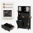 thumbnail image 3 of GOODONE Pantry Cabinet, 71" Tall Coffee Bar Liquor Cabinet, Kitchen Hutch Food Pantry, Modern Buffet Cabinet with Hutch, Tilt Out Trash Can Cabinet 10 Gallon, Kitchen Pantry Storage Cabinet (Black), 3 of 8