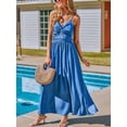 thumbnail image 2 of Vestido de verano CUPSHE con cuello en V retorcido sin mangas y recorte azul, 2 of 7