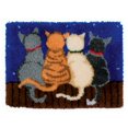 thumbnail image 1 of "DIY Latch Hook Rug Kit - Four Playful Cats Design with Acrylic Yarn & Pre-Printed Canvas (52x38cm)"  

"Handmade Crochet Carpet Kit - Creative Cat Embroidery Project with Hook Tool & Colorful, 1 of 6