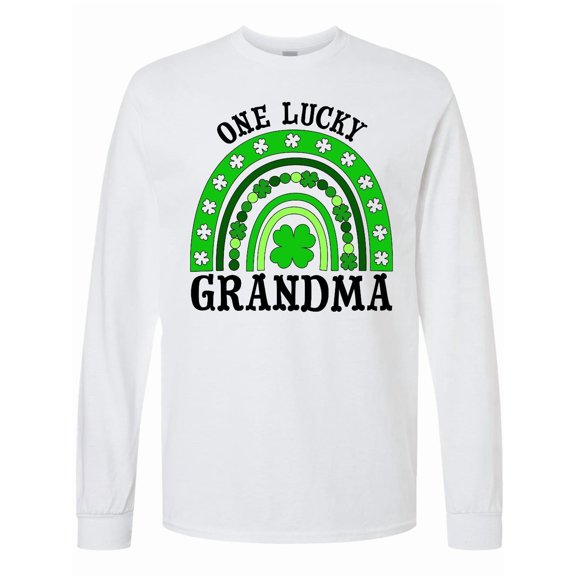 Inktastic One Lucky Grandma St. Patrick's Day Rainbow Long Sleeve T-Shirt