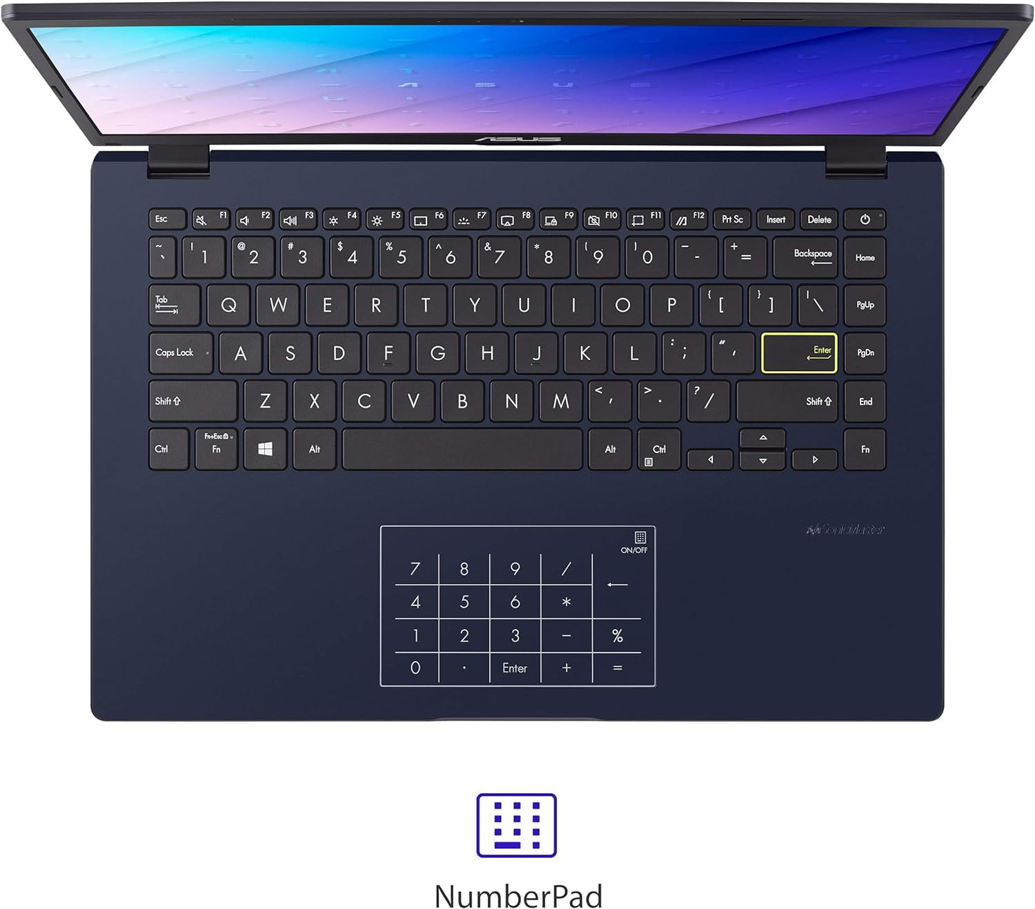 ASUS L410 14” Full HD Laptop, Intel Celeron N4020, 4GB RAM, 64GB eMMC, Windows 11 Home in S Mode, 1 Year Microsoft 365