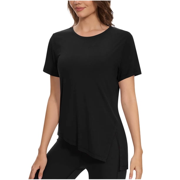 Camiseta de Manga Corta de las Mujeres, Camiseta de Cuello Redondo para Todas las Estaciones de Uso Diario