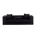 thumbnail image 4 of Luxury Velvet Sofa 86" Black Upholstered Couch with Chrome Legs, 4 of 5