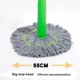 thumbnail image 2 of 2 in 1 Dehydrated Mop, Dehydrated Mop with 2 Microfibra Replaceable Mop Pads, Self-Wringing Twist Mops for Floor Cleaning, 360 Degree Spin Round Wall Cleaning Mop, 2 of 7