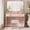 Pink, variant on LUCKLIFE White Vanity Desk with Mirror and Lights, 5 Drawers & Charging Station, Vanity Table and Chair Set