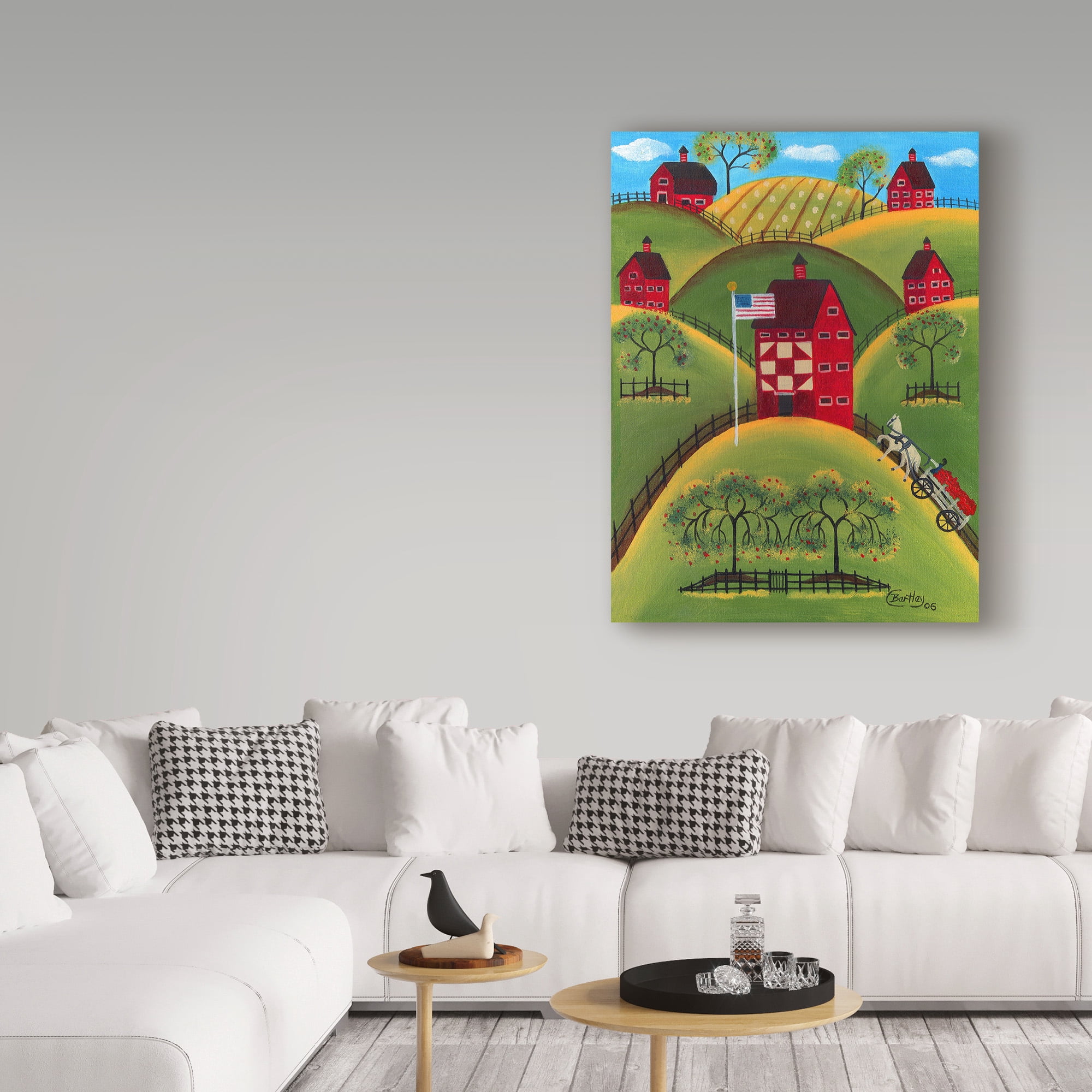Trademark Fine Art 'Red Apple Quilt Barns' Canvas Art by Cheryl Bartley