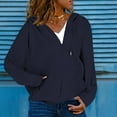 thumbnail image 2 of Niaviben Fall Hoodies Zip Up Hoodie Women Comfrt Hoodie Women's Coat Zip Up Hoodie Casual Jackets for Women Lightweight Hoodies for Women Blue L, 2 of 5