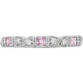 thumbnail image 4 of 14K White Gold Heart Design 1/10 Carat Diamond And Pink Sapphire Complete Bandsize 7 - Jbsp, 4 of 5