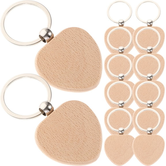 12 Pcs Wooden Keychain Key Ring Bulk Keychain Keychain Blanks Engraving Blanks Wood Rings for Crafts