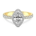 thumbnail image 4 of IGI Certified 3 Carat Marquise Shape Lab Grown Diamond Engagement Ring | 14K Yellow Gold | Amarya Secret Double Halo Lab Diamond Ring | FG-VS1-VS2 Quality Friendly Diamonds, 4 of 6