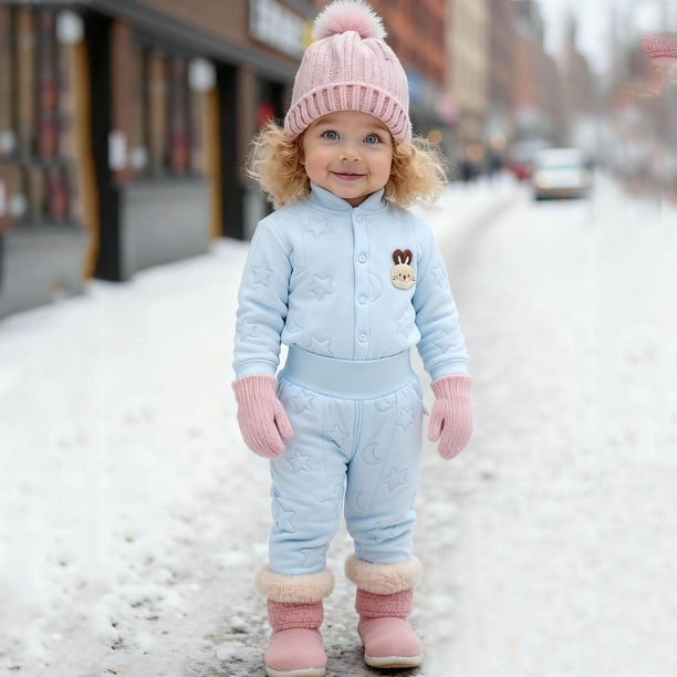 Cowsor Newborn Baby Outfit Coat Winter Infant Toddler Clothing 2PC Set