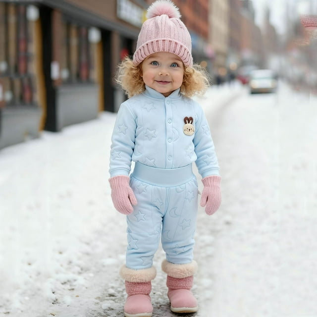 Cowsor Ensemble 2 Pcs Manteau d'Hiver pour Nouveau-Né et Tout-Petit