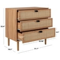 thumbnail image 3 of SAFAVIEH Irelia Coastal Style 3 Drawer Chest, Oak (31.1 in. W x 18.3 in. D x 32.4 in. H), 3 of 14