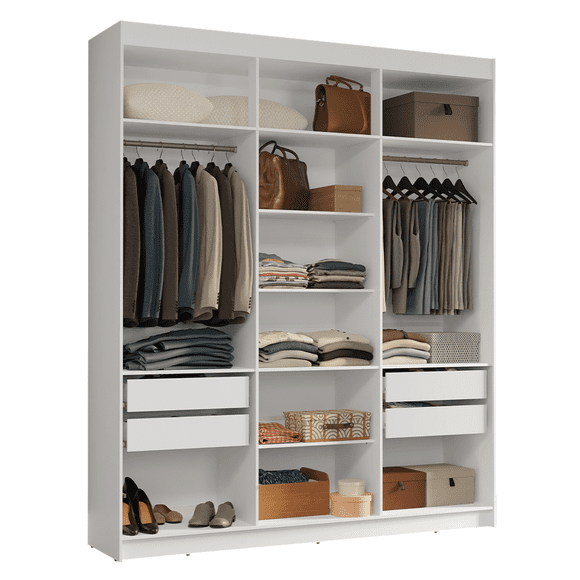 Ropero Closet Madesa Venus Con 4 Cajones 180cm Blanco