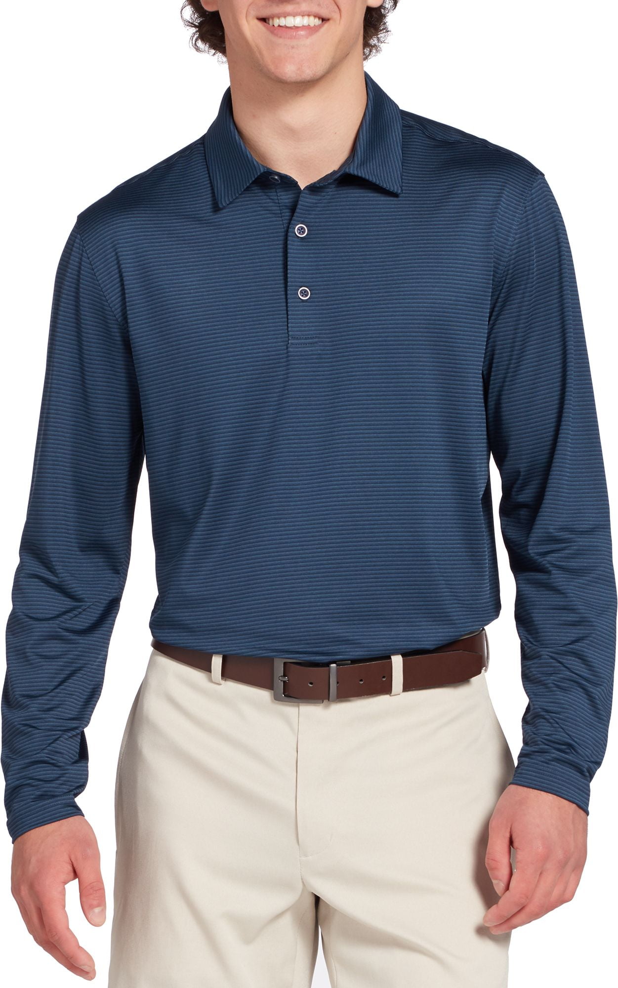 Long Sleeve Stripe Golf Polo - Walmart 