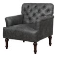 thumbnail image 3 of Purani Tufted Faux Leather Accent Chair, Gray, 3 of 5