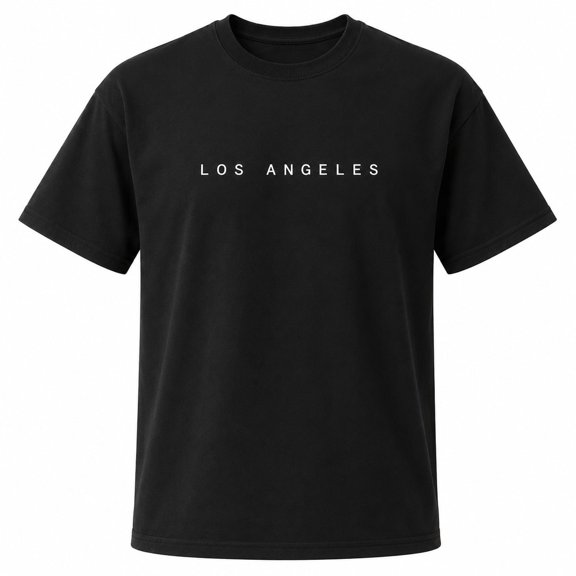 Men's Los Angeles Letter Print T-Shirt, Unisex Classic Fit Crewneck Tee