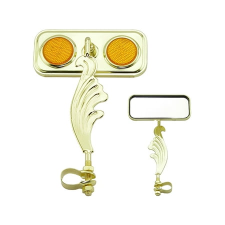 Gold Rectangle Wing Bike Mirror Left with Amber Reflectors. Bike mirror  bicycle mirror  bike accessory  bicycle accessory. price history on PriceWatchPro