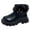 Black, variant on Toddler Girl's Sweet Lace Ankle Boots Fleece Lined Pearl Bowknot Winter Boots Side Zipper Kids Mid Wide Calf Riding BootiesBeige Size 8 Toddler