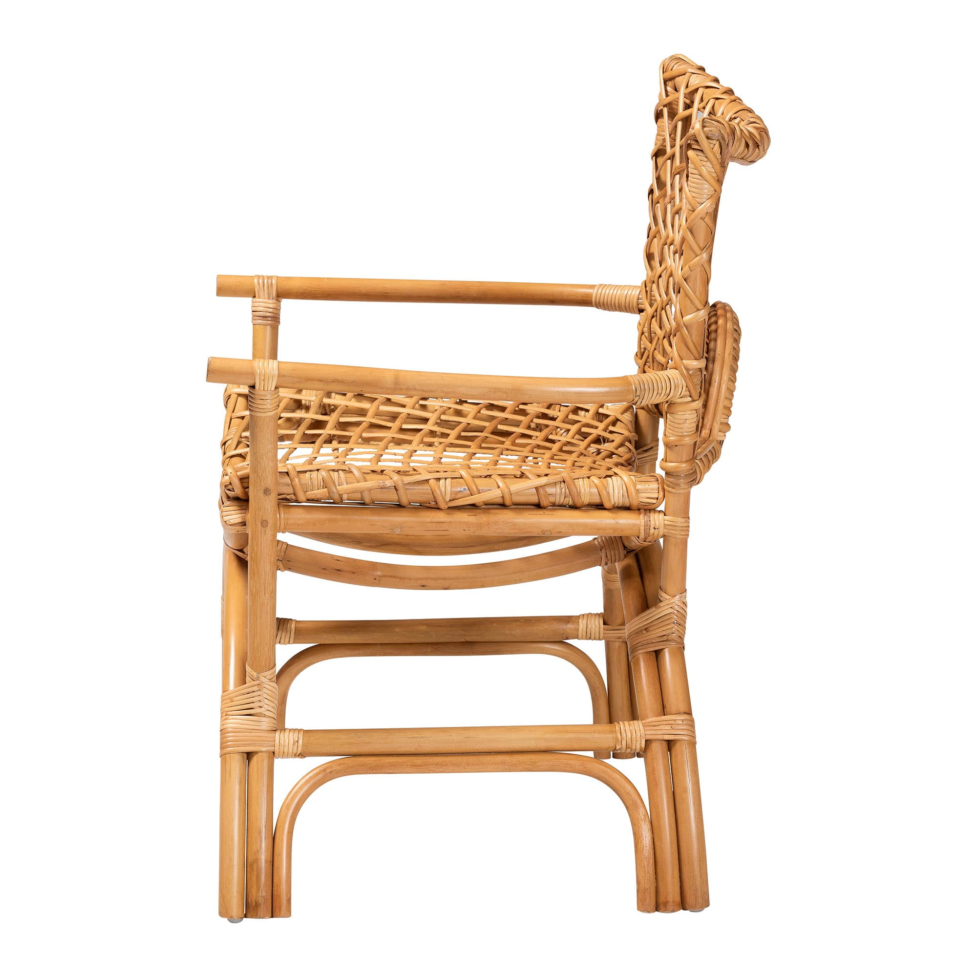 bali & pari Mamba Boho Arm Chair, Light Honey