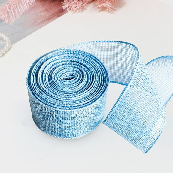 Darzheoy Burlap Wired Ribbon, 2 Inch x 5.5 Yard, Wired Edge Ribbon for Big Bow, Wreath, Tree Decoration, Outdoor Decoration