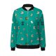 thumbnail image 5 of Puntoco Chaquetas para mujer Estampado floral Manga larga Cremallera Recortada Ligero Cuello alto Outwear Tops Abrigo Liquidación Puntoco Puntoco-148, 5 of 6