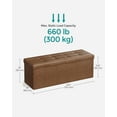 thumbnail image 6 of SONGMICS 43" Storage Ottoman Bench Folding Leather Ottoman Storage Footrest Hold up to 660lb Coffee Brown, 6 of 6