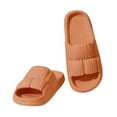 thumbnail image 4 of Wensltd Women Flat Slide Slippers Open Toe Soft Sole Lightweight Wide Width Daily Outdoor Walking Slippers Orange, 4 of 5