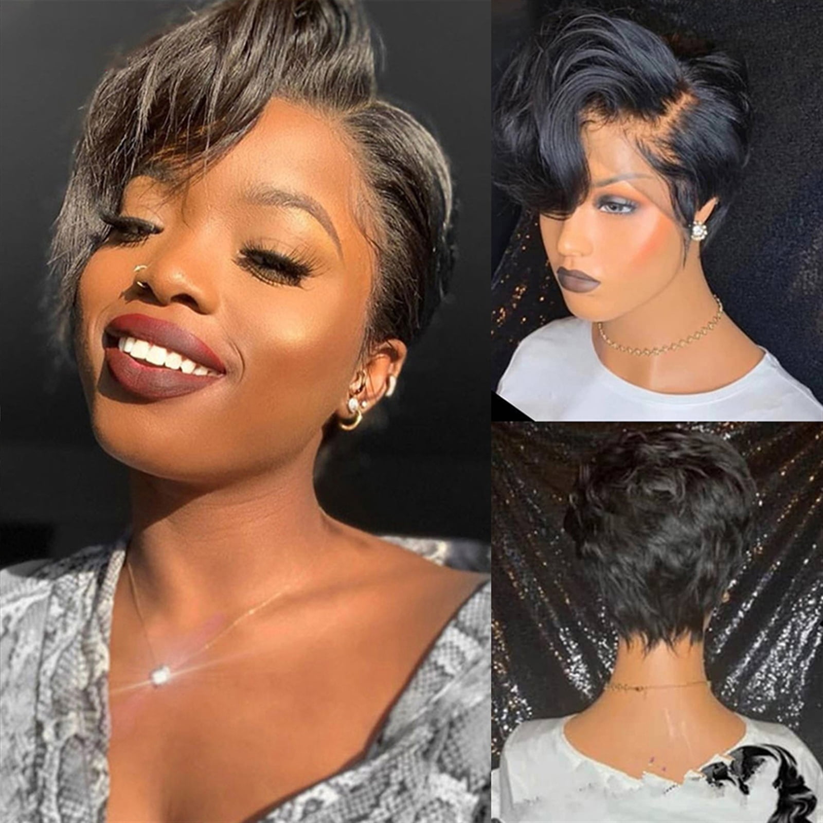 Short Pixie Cut Wigs 13×4×1 Lace Frontal Wig for Women Brazilian Human Hair Short Straight T Part Transparent Lace Front Wig