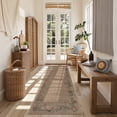 thumbnail image 2 of SUNDEREY 2'6"x8' Floral Easy Jute Kitchen Rug,Runner Rugs 2.6x8ft Hallway Easy Jute Rug,Non Slip Washable Rug,Soft Non-Slip Khaki Indoor Carpet for Entryway Laundry Bedroom,Wreath&Fleur, 2 of 9