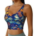 thumbnail image 2 of Pofeuu Colorful Fall Leaves Print Sports Bra for Women Sexy Vest Yoga Running Gym Fitness Crop Bras Tops-XX-Large, 2 of 8
