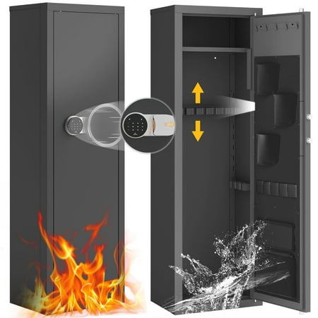 Clickoods 10-14 Gun Safe with Quick Access Digital Keypad - Secure Rifle & Shotgun Cabinet for Home Defense Storage