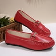 thumbnail image 4 of Aobny Flat Shoes Womens Shoes Business Casual Shoes Wedge Flats Office Shoes Shoe Round Toe Red Soft Toe Slip-On Summer Shoes,Size 36, 4 of 9