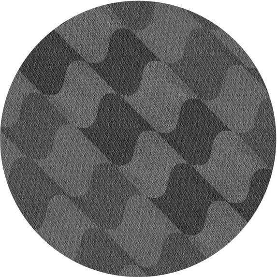 Ahgly Company Indoor Square Patterned Dark Gray Black Area Rugs, 3' Square