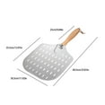 thumbnail image 3 of Stainless Steel Pizza Transfer Spatula, Folding Spatula With Solid Wood Handle, Removable Baking Tool, Perforated Design, Rust Proof, Adjustable Lock, Easy Clean, For Pizza Bread Cakes, 3 of 6