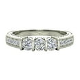 thumbnail image 4 of Three Stone Diamond Ring Vintage Past Present Future 1/2 CTTW 14K White Gold ( G, SI ), 4 of 5