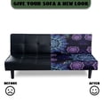 thumbnail image 5 of SCRAWLGOD Boho Mandala Marble Print Armless Futon Cover Washable Anti Scratch Furniture Protector Sofa Slipcover with Elastic Bottom Anti Slip Sofa Bed Covers for Dogs, 5 of 9