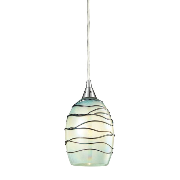 Elk Home 5-Inch Wide Vines Mini Pendant, Transitional, Satin Nickel