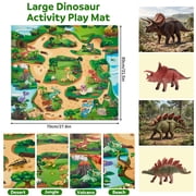 Lictin Dinosaur Toys for Kids 3-6, 58PCS Realistic Dinosaur Figures Set with Play Map & Rolling Storage Case, Dinosaur Playset Gift for Boys & Girls