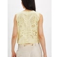 thumbnail image 7 of Clearance! LIZUOJUNF Womens Tank Tops Women Tie Front Vest Floral Eyelet Embroidered Tank Y2K Sleeveless V Neck Crop Shirt Top Cute Going Out Tops, 7 of 7