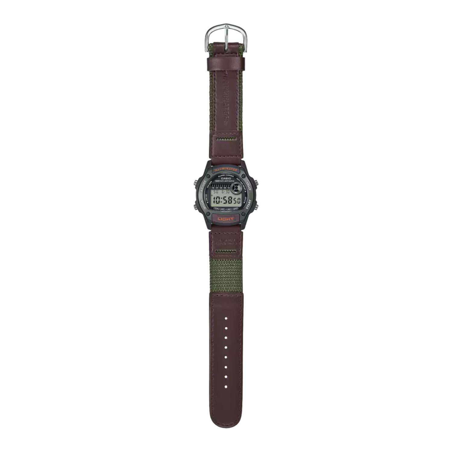 Casio Green Classic Digital Sport Watch with Cloth Strap W220HF-3AV