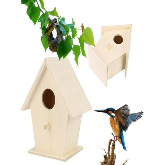 Bird House,Outdoor Bluebird House for Outside Clearance,Wooden Birdhouse Finch Cardinals Hanging Birdhouse Nesting Box for Wild Bird Viewing